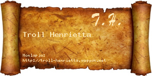 Troll Henrietta névjegykártya